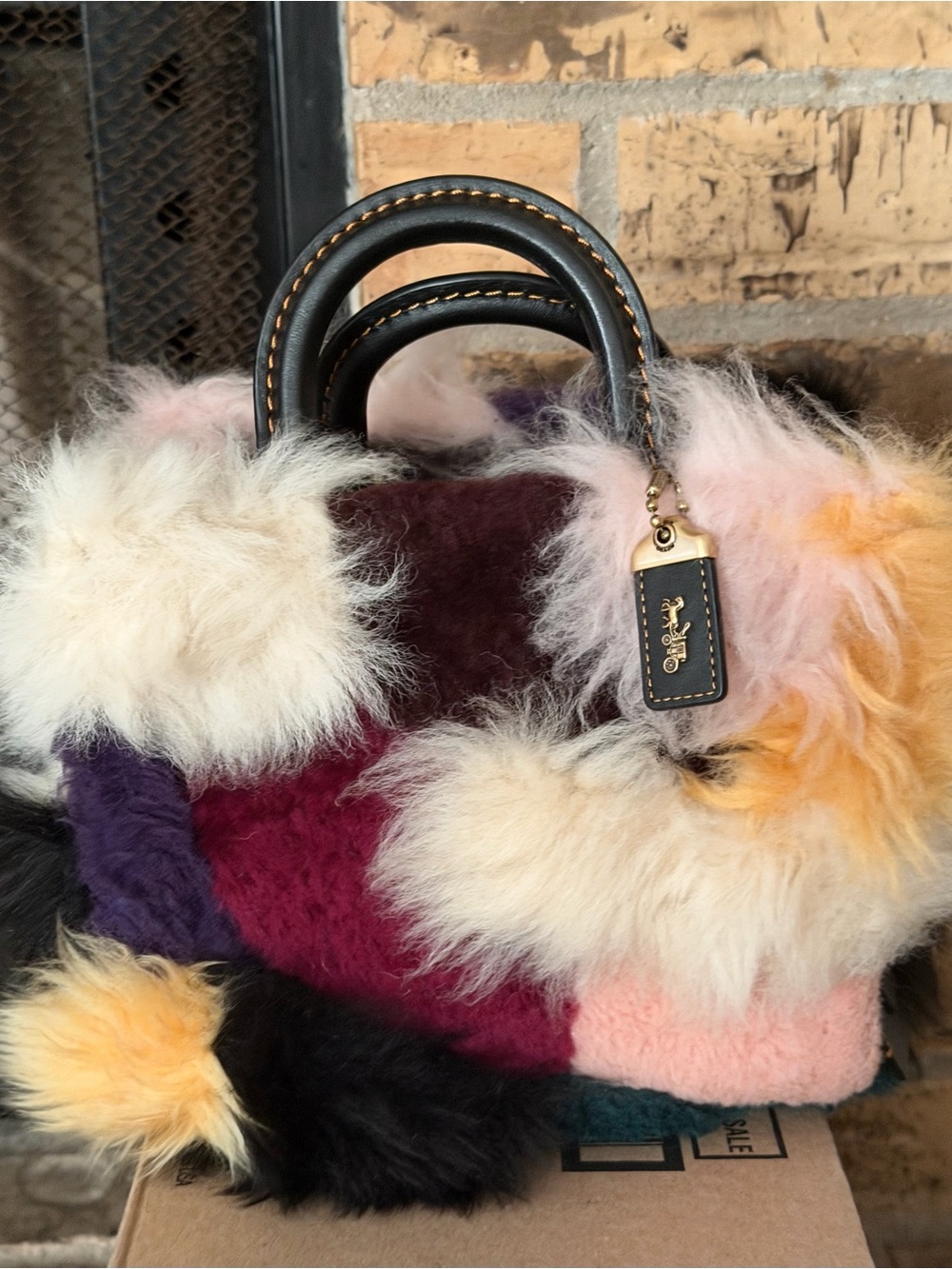 Coach Rogue 20 Patchwork Shearling